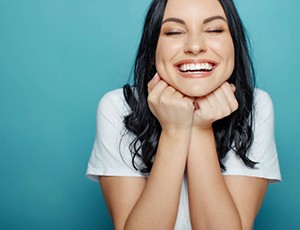 Lady smiles radiantly