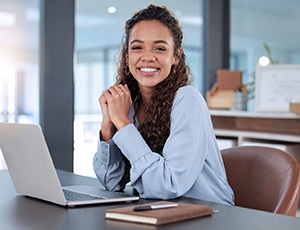 Lady smiles at work